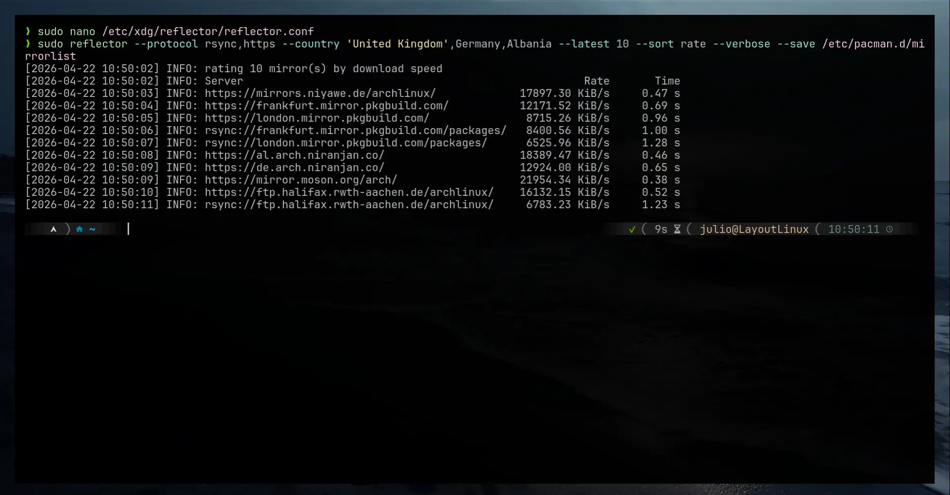 Autocompletions screen zsh shell